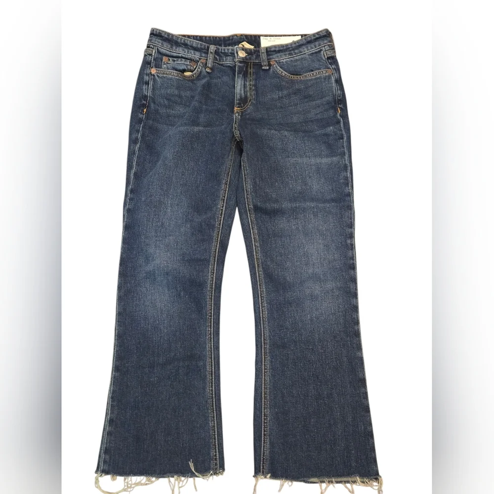 Rag & Bone Kinsley Low-Rise Flare Raw Hem Chelsea Denim Jean - Picture 1 of 6